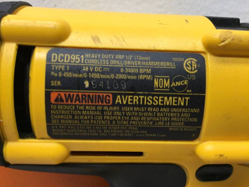 DEWALT 18 VOLT CORDLESS HD XRP 12 DRILLDRIVERHAMMER DRILL