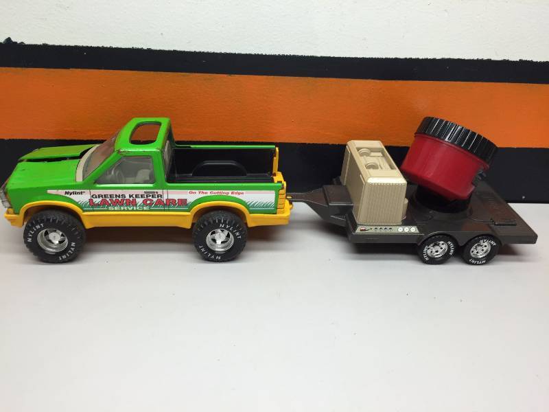 LAWN CARE TOY TRUCK WITH TRAILERS