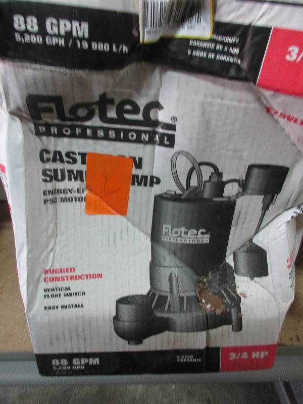 Flotec Professional cast iron sump pump 34hp E75VLT