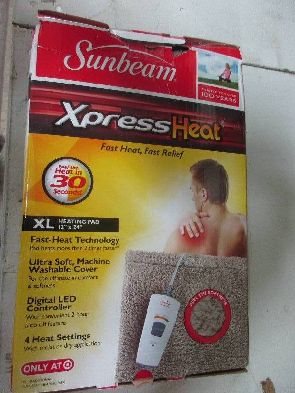 sunbeam express heat heating pad