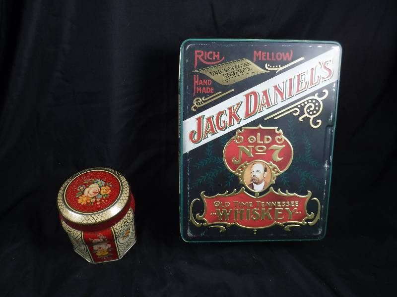 Vintage Tin Jack Daniels Case & Tin Container