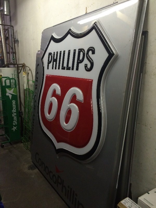 Plastic Large Phillips Gas Sign  approx. 72 x 72  (one side only)   Great Collectors Item