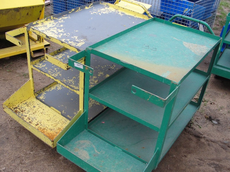 Two Metal Shop Carts on Casters