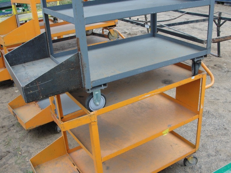 Two Metal Shop Carts on Casters