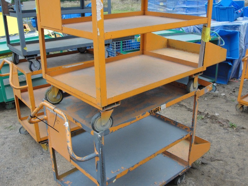 Two Metal Shop Carts on Casters