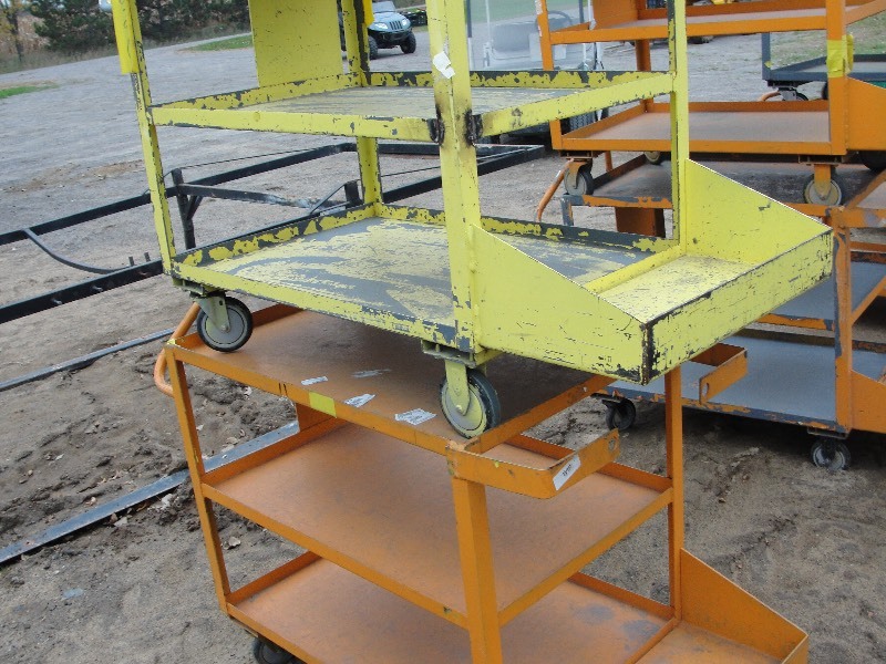 Two Metal Shop Carts on Casters