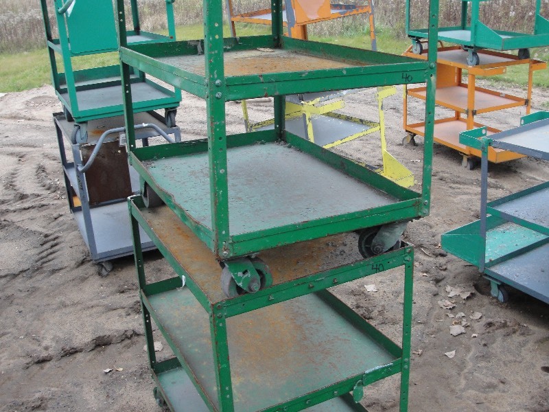 Two Metal Shop Carts on Casters