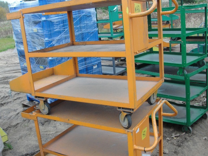 Two Metal Shop Carts on Casters