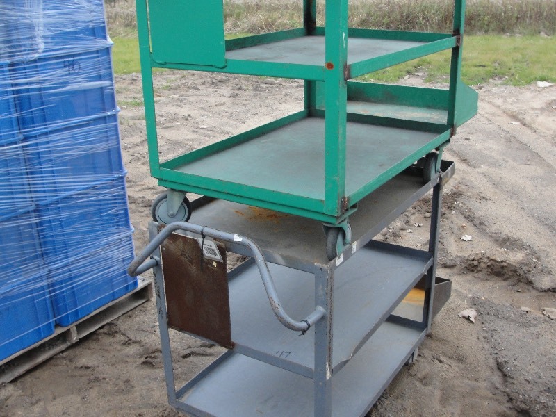 Two Metal Shop Carts on Casters
