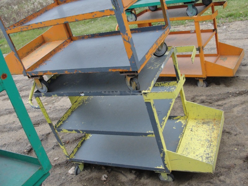Two Metal Shop Carts on Casters