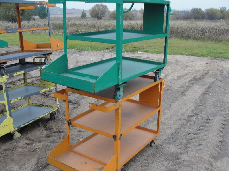 Two Metal Shop Carts on Casters