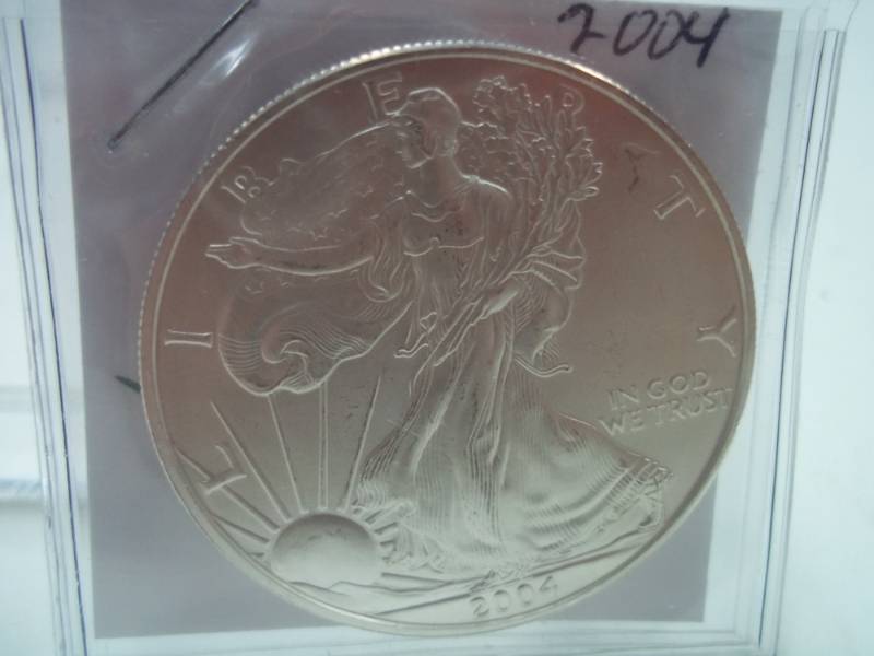 Silver American Eagle 1 Oz. Fine Silver Year 2004 Coin