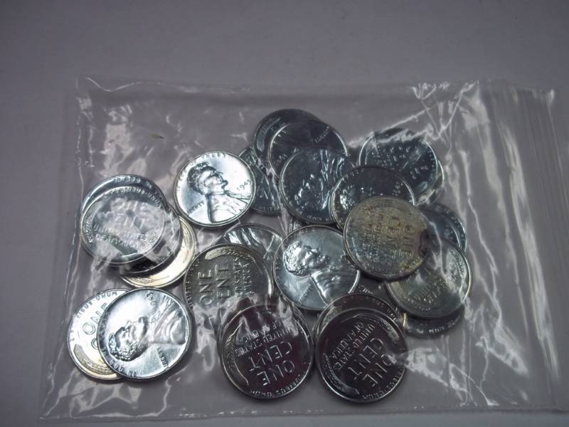 Bag of 1943 pennies