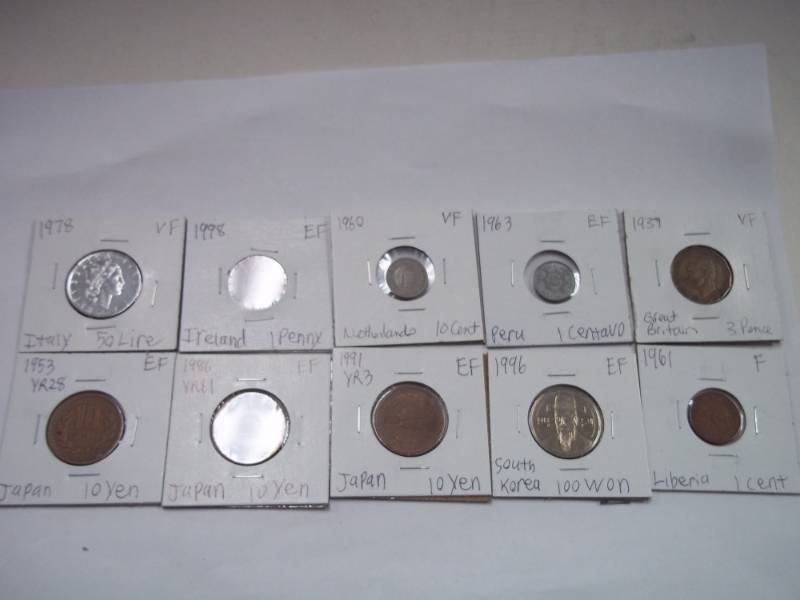 10 Assorted Foreign Coins