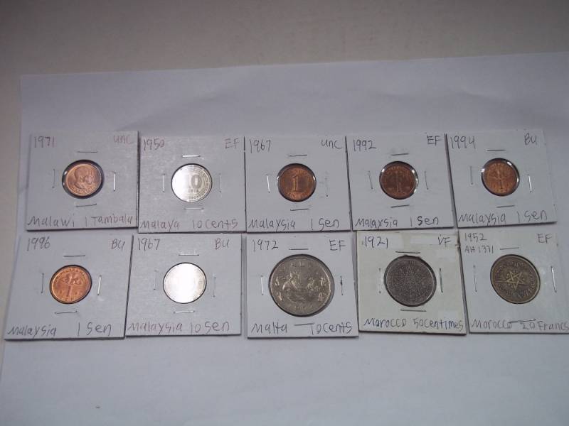 10 Assorted Foreign Coins