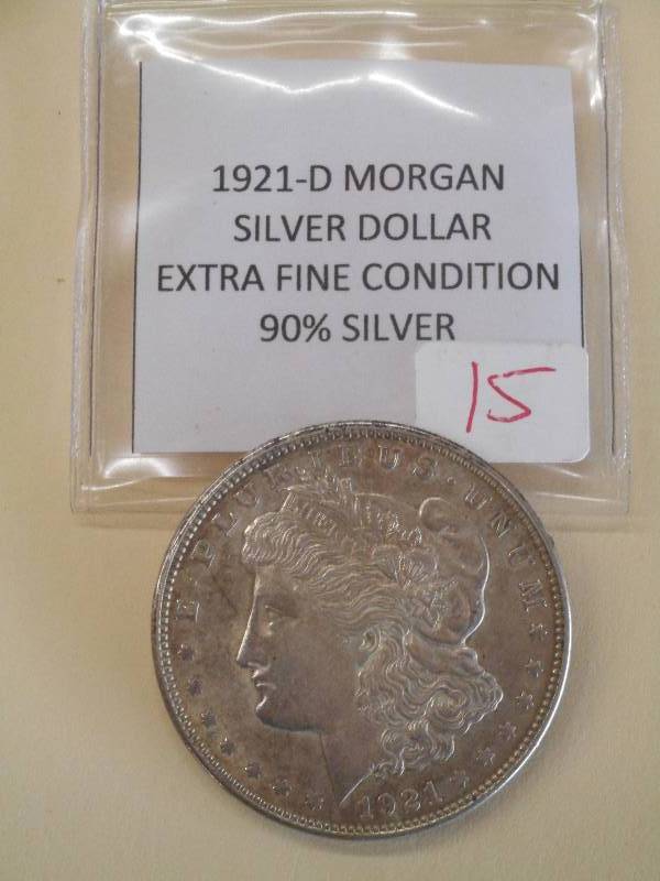 1921-D Morgan Silver Dollar , 90% S...