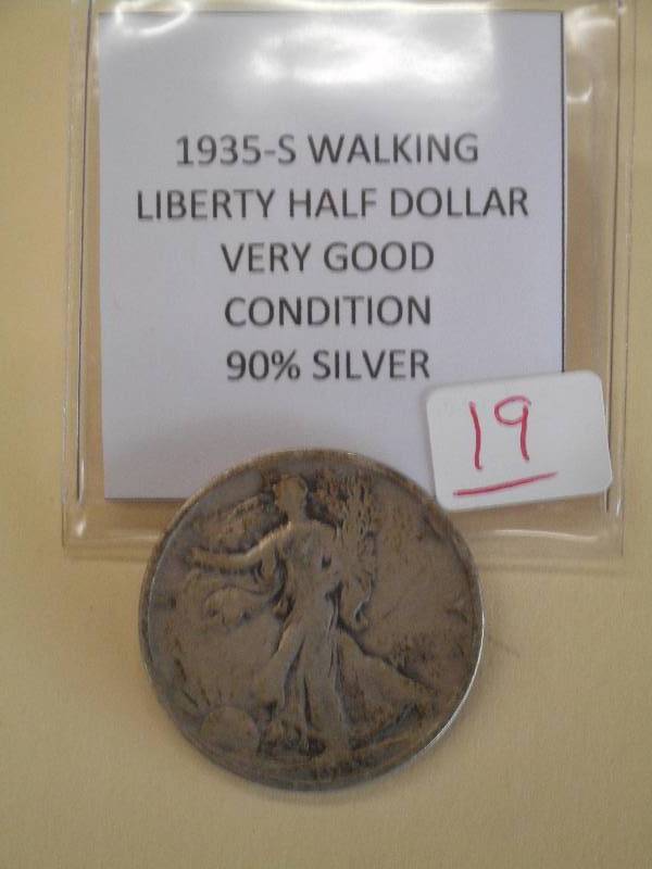 1935-S Walking Liberty Silver Dolla...