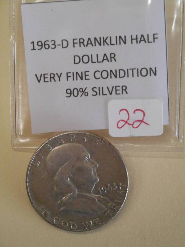1963-D Franklin Half Dollar, 90% Si...