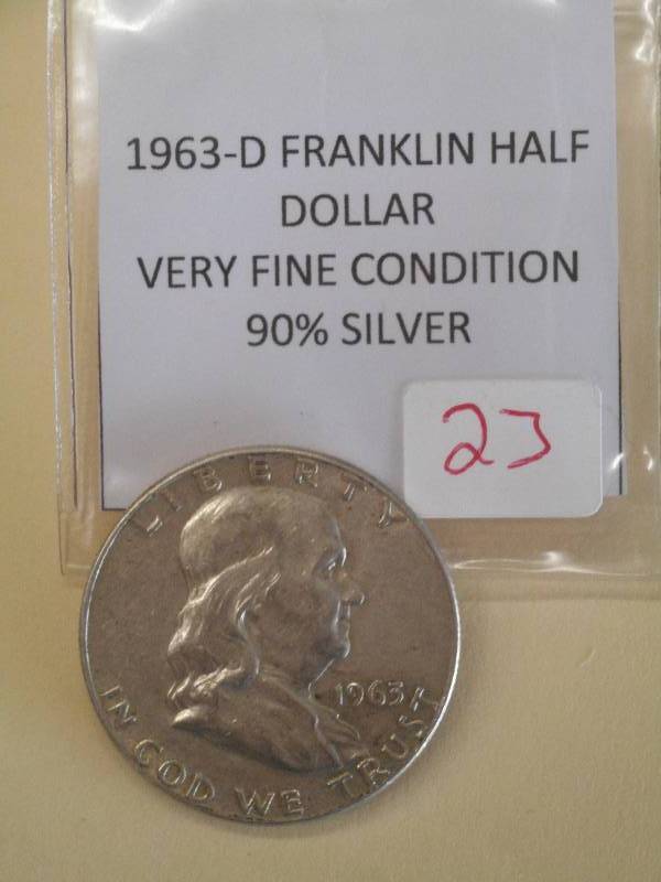 1963-D Franklin Half Dollar, 90% Si...
