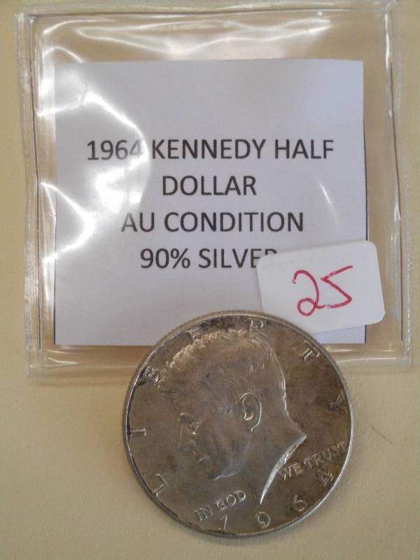 1964 Kennedy Half Dollar, 90% Silve...