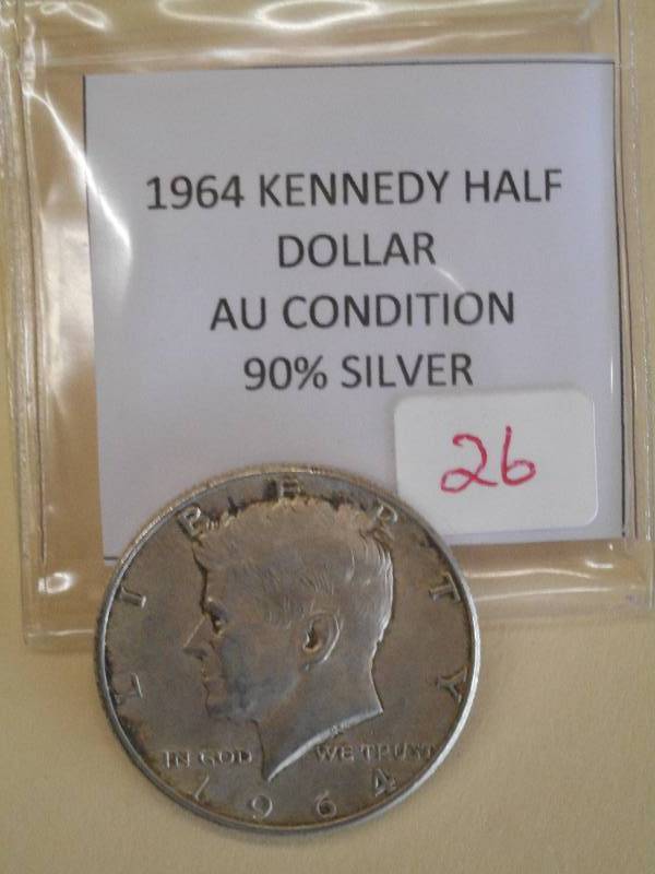 1964 Kennedy Half Dollar, 90% Silve...