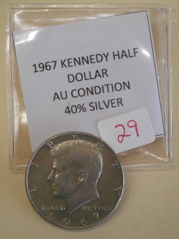 1967 Kennedy Half Dollar, 40% Silve...