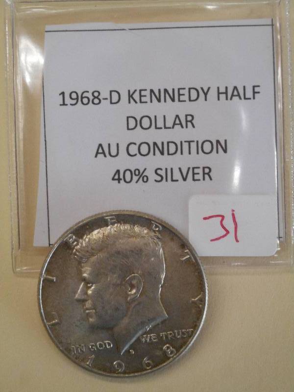 1968-D Kennedy Half Dollar, 40% Sil...