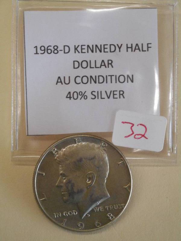 1968-D Kennedy Half Dollar, 40% Sil...
