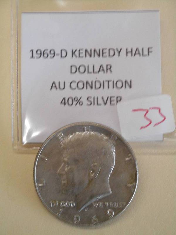 1969-D Kennedy Half Dollar, 40% Sil...
