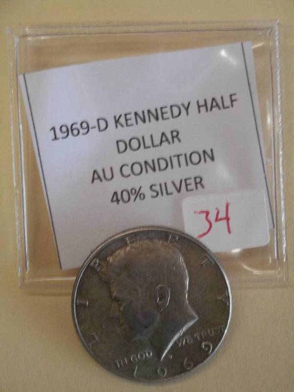 1969-D Kennedy Half Dollar, 40% Sil...