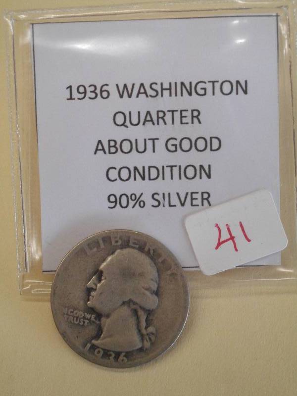 1936 Washington Quarter, 90% Silver...