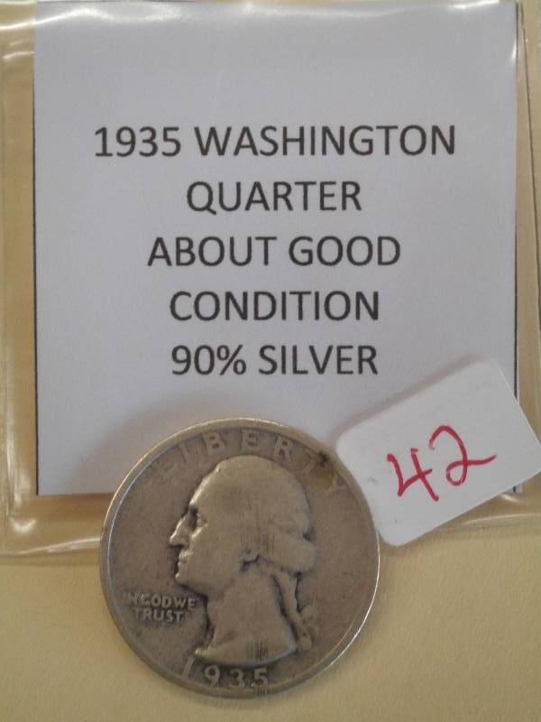 1935 Washington Quarter, 90% Silver...