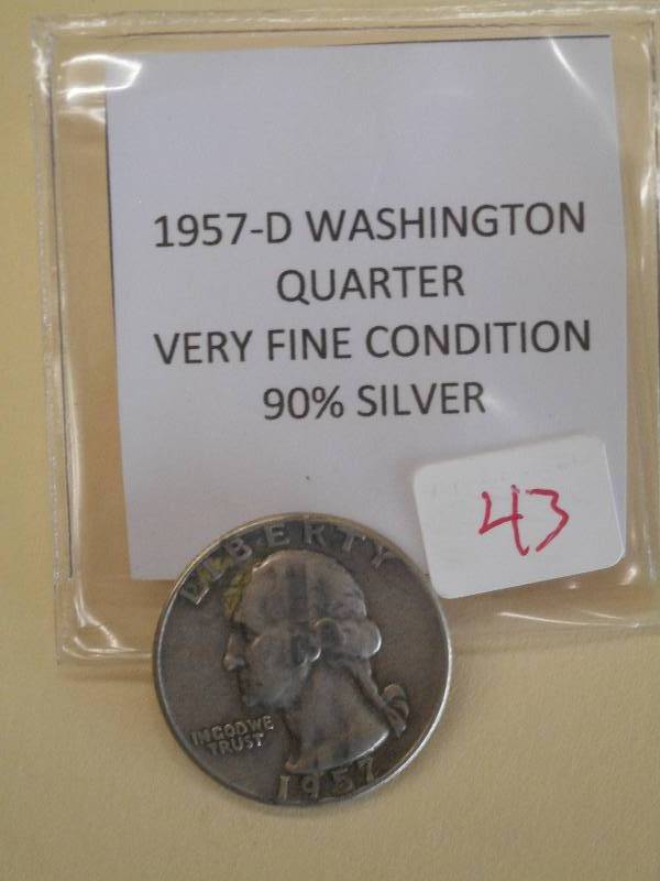 1957-D Washington Quarter, 90% Silv...