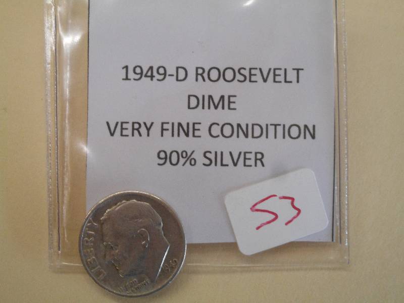 1949-D Roosevelt Dime, 90% Silver ...
