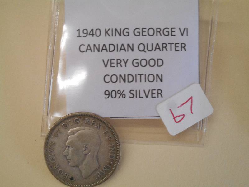 1940 King George VI Canadian Quarte...