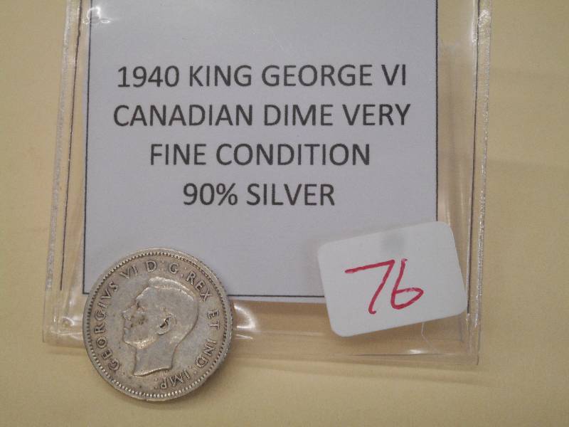1940 King George VI Canadian Dime, ...