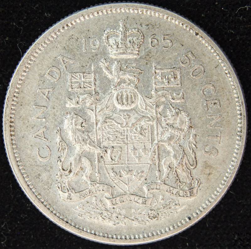 1965 CANADA SILVER HALF DOLLAR