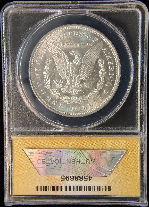 1921 MORGAN SILVER DOLLAR CERTIFIED MS63 BY ANACS