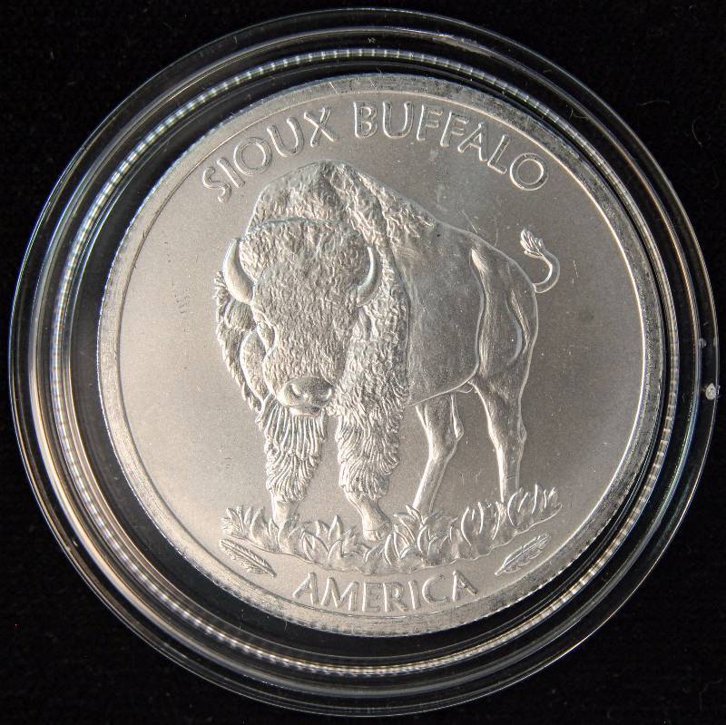 1 TROY OZ. .999 FINE SILVER SIOUX NATION IN AIRTITE HOLDER