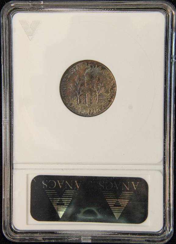 1951-S ROOSEVELT SILVER DIME CERTIFIED MS66 BY ANACS (NICE TONING)