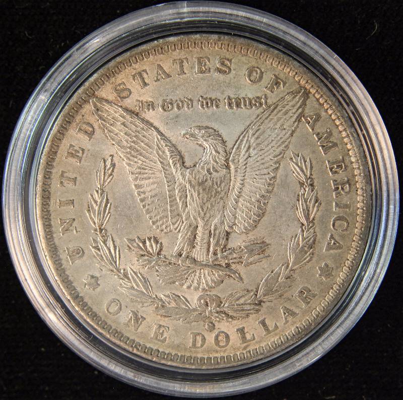1884-O MORGAN SILVER DOLLAR AU58 IN AIRTITE HOLDER