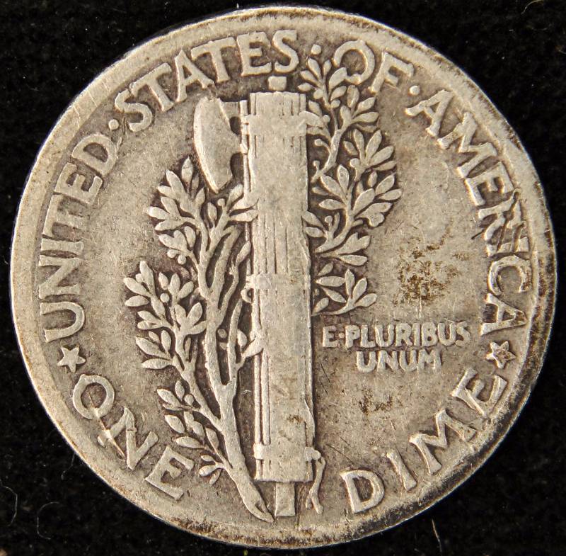 1927 MERCURY SILVER DIME FINE