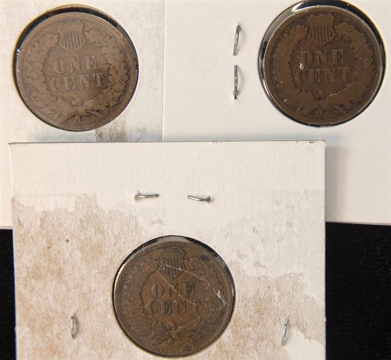 GROUP OF 3 INDIAN HEAD CENTS 1884, 1889 & 1901