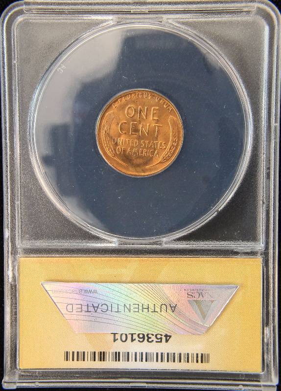 1954-S US WHEAT CENT CERTIFIED MS66 RED BY ANACS