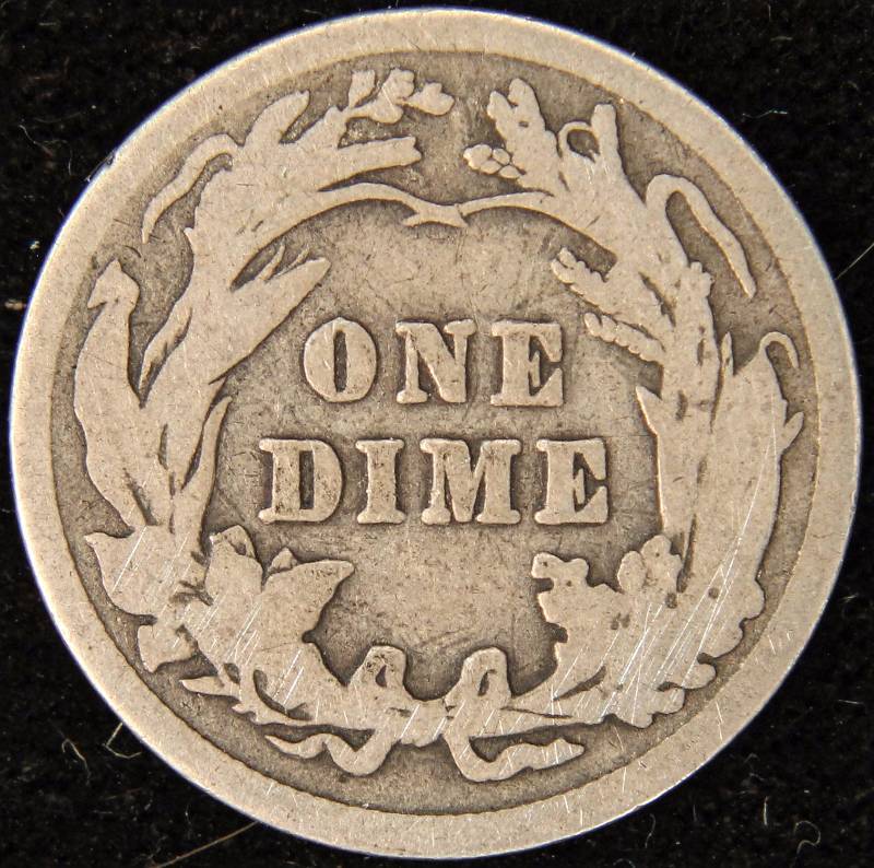 1914 BARBER SILVER DIME GOOD