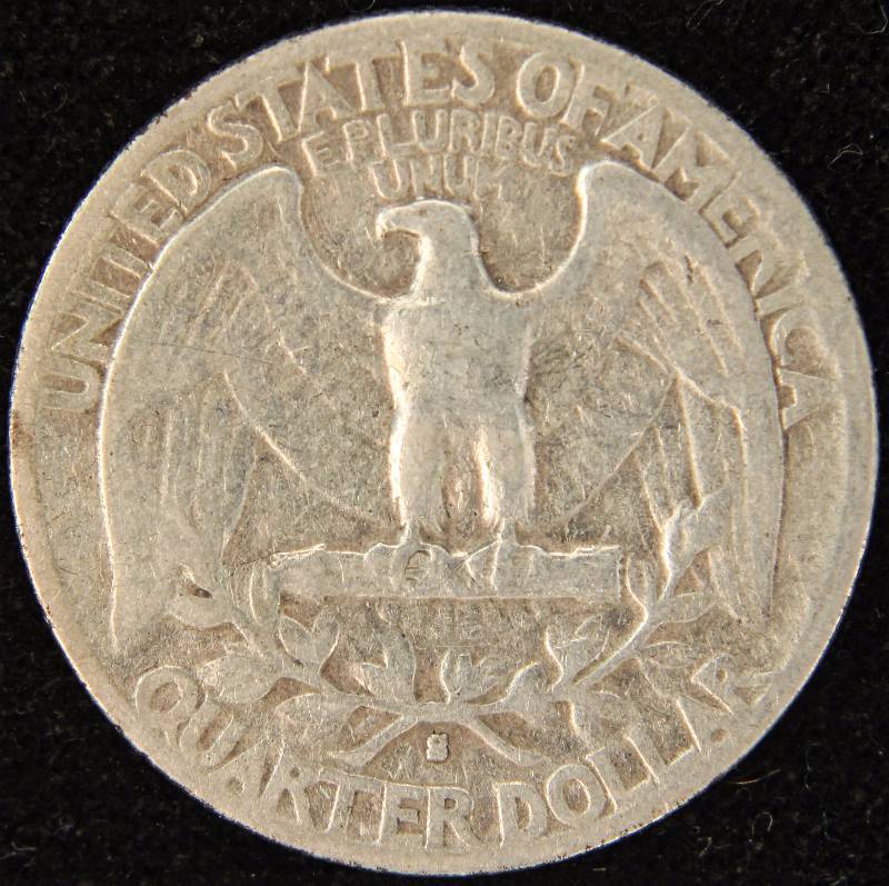 1943-S WASHINGTON SILVER QUARTER FINE