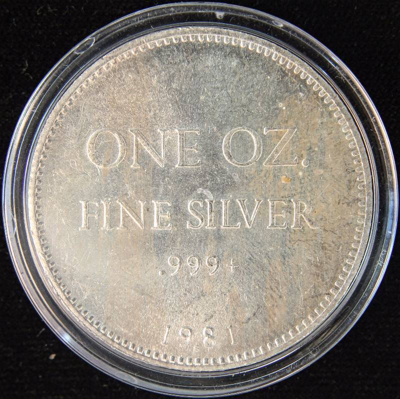1 TROY OZ. .999 FINE SILVER HOFMAN & HOFMAN 1981-S IN AIRTITE HOLDER