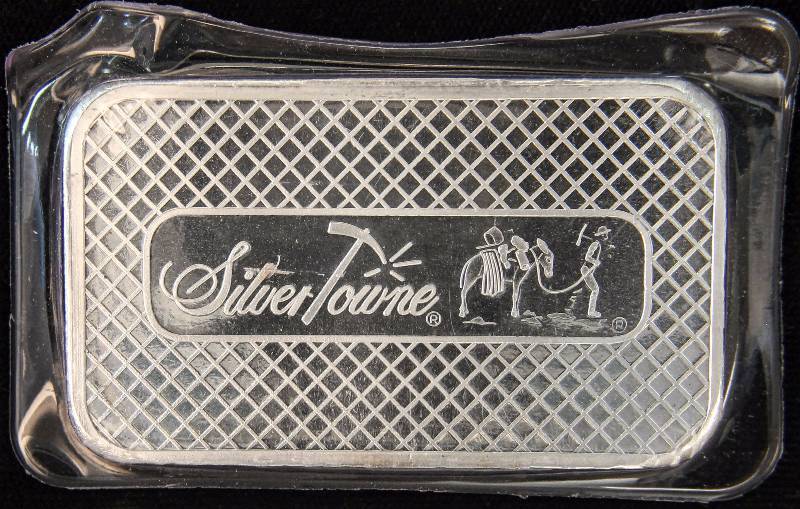 5 TROY Oz. .999 FINE SILVER BAR PROSPECTOR BY SILVERTOWNE