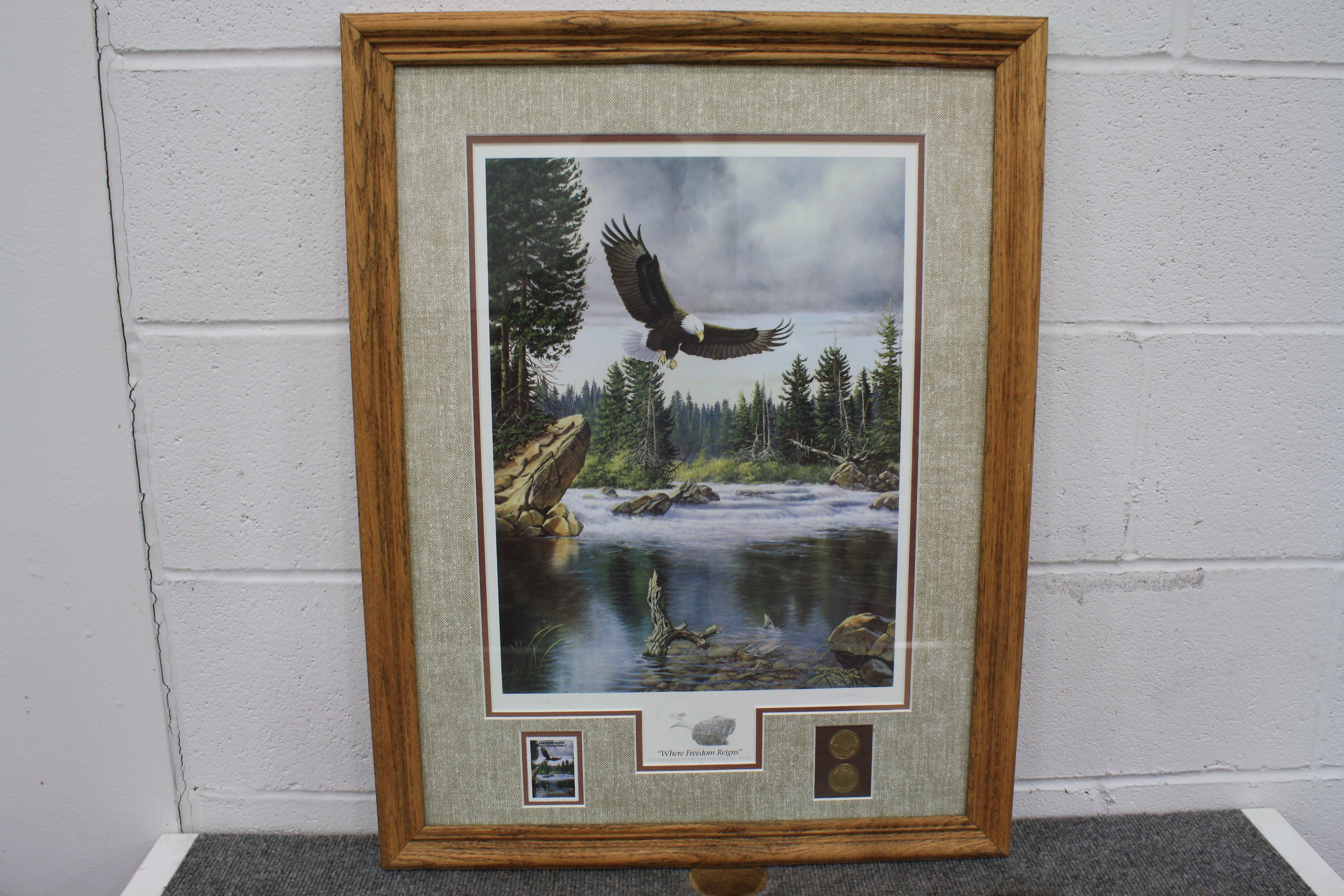 lot 22 image: Where Freedom Reigns Eagle Art
