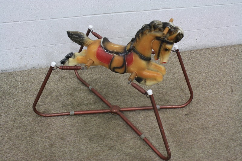 vintage bouncing rocking horse